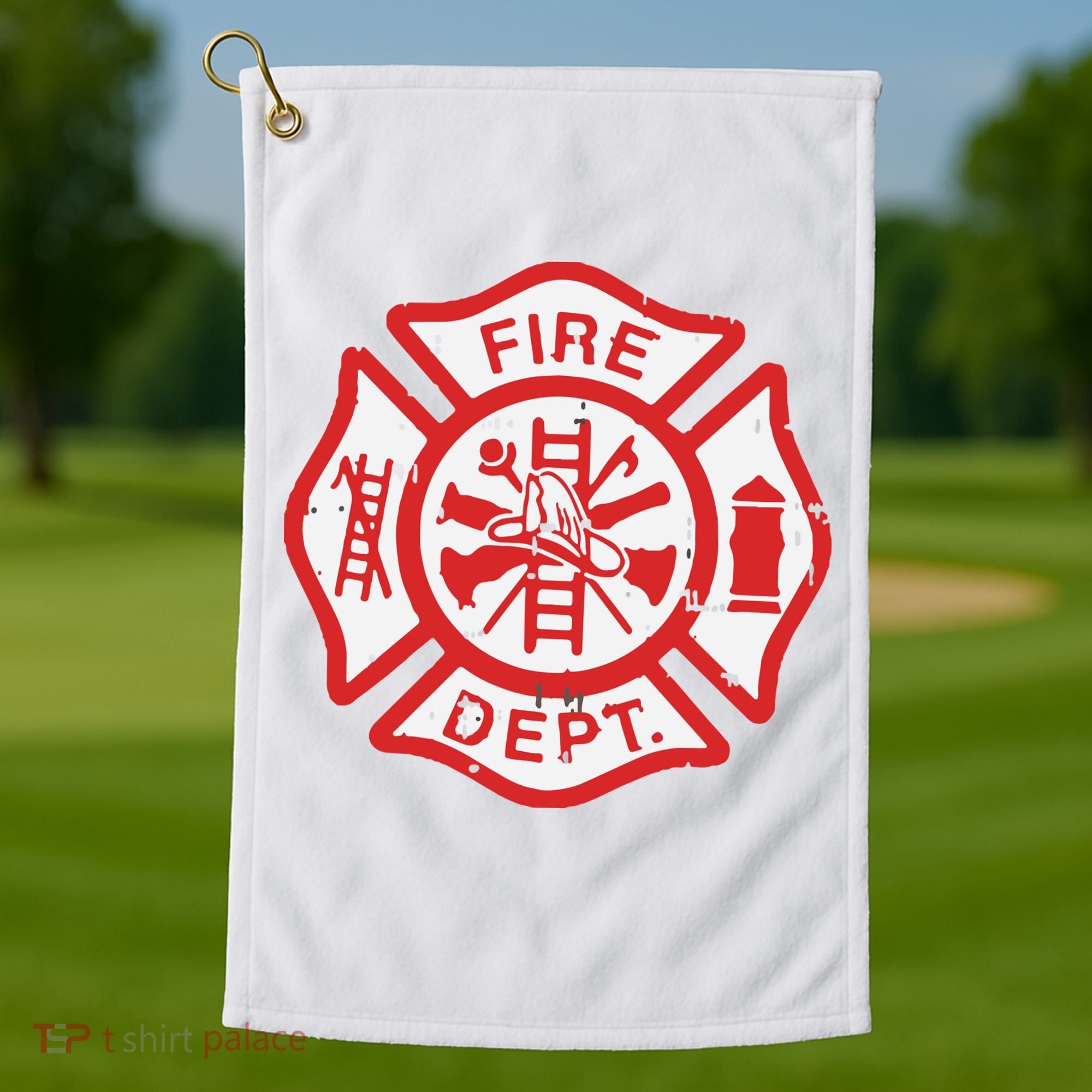 Fire Dept Logo Hero Halloween Firefighter Fireman Gift Golf Towel