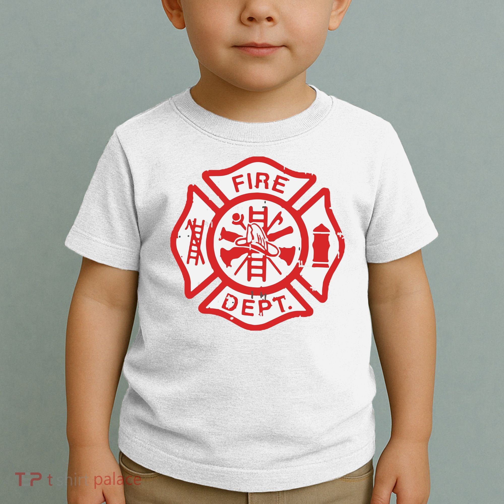 Fire Dept Logo Hero Halloween Firefighter Fireman Gift Toddler T-Shirt