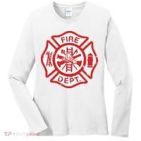 Fire Dept Logo Hero Halloween Firefighter Fireman Gift Women's Long Sleeve Shirt thumb 0