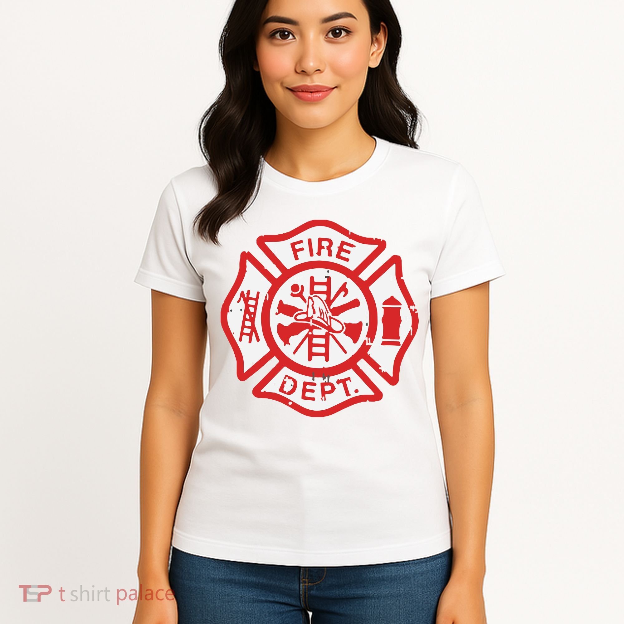 Fire Dept Logo Hero Halloween Firefighter Fireman Gift Women's T-Shirt