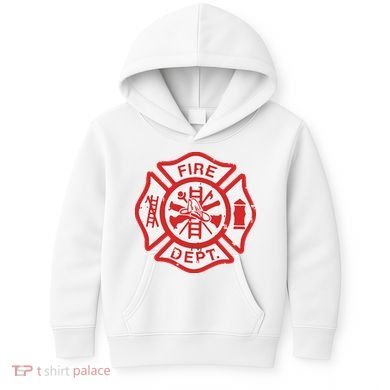 Fire Dept Logo Hero Halloween Firefighter Fireman Gift Kids Hoodie