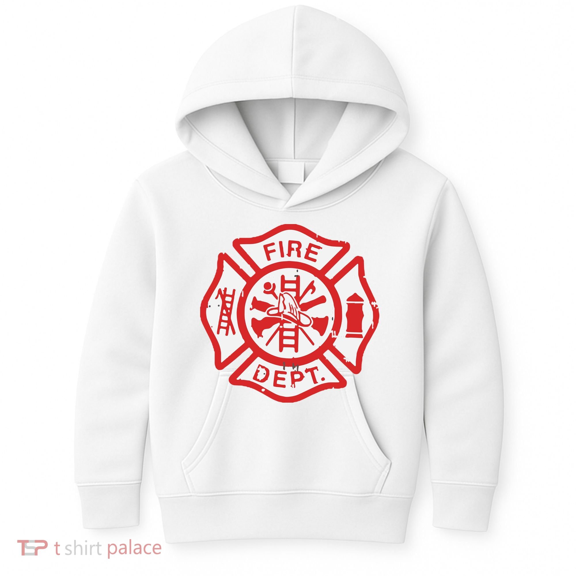 Fire Dept Logo Hero Halloween Firefighter Fireman Gift Kids Hoodie