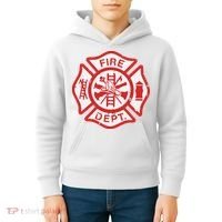 Fire Dept Logo Hero Halloween Firefighter Fireman Gift Kids Hoodie thumb 4