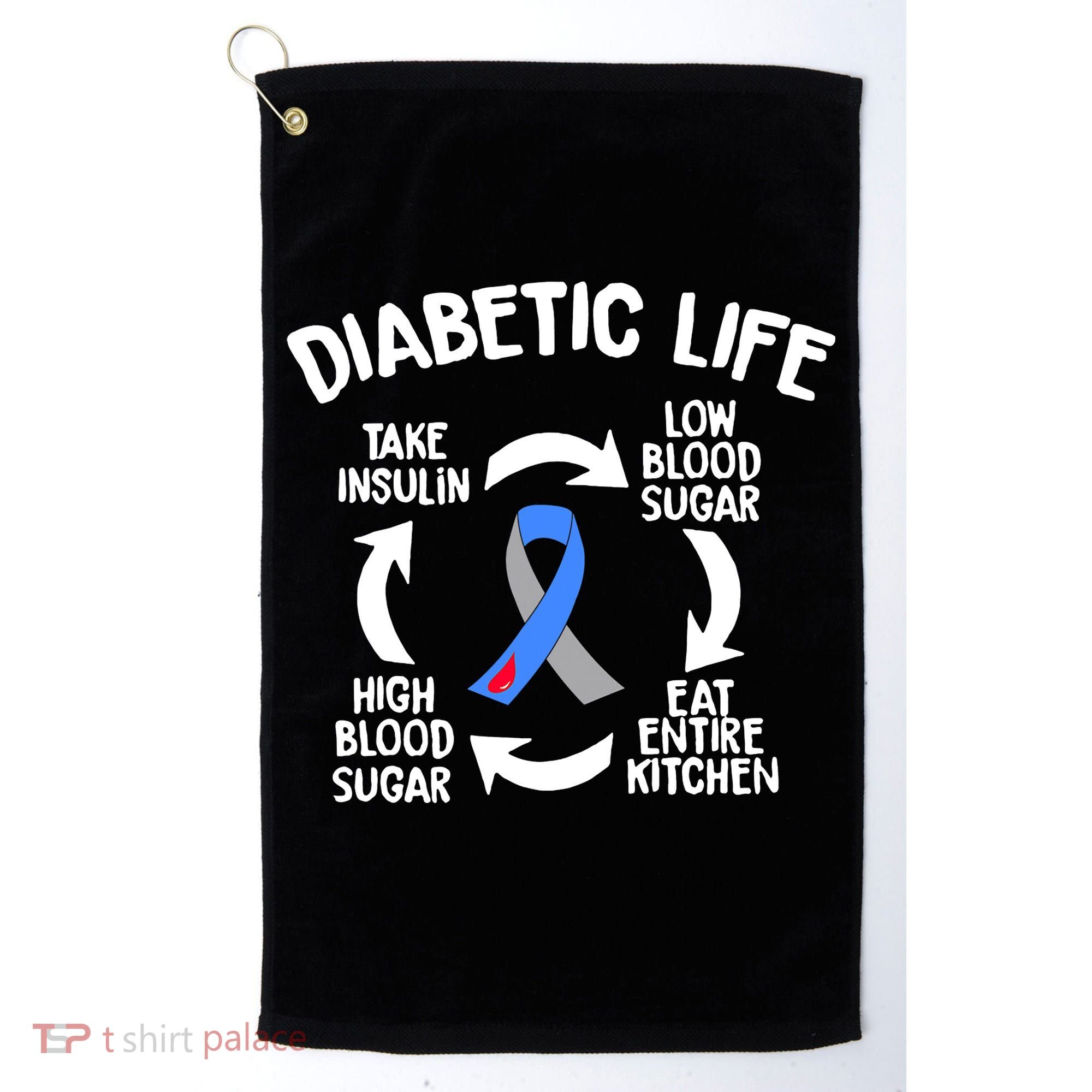 Funny Diabetic Life Cycle Diabetes Awareness Golf Towel