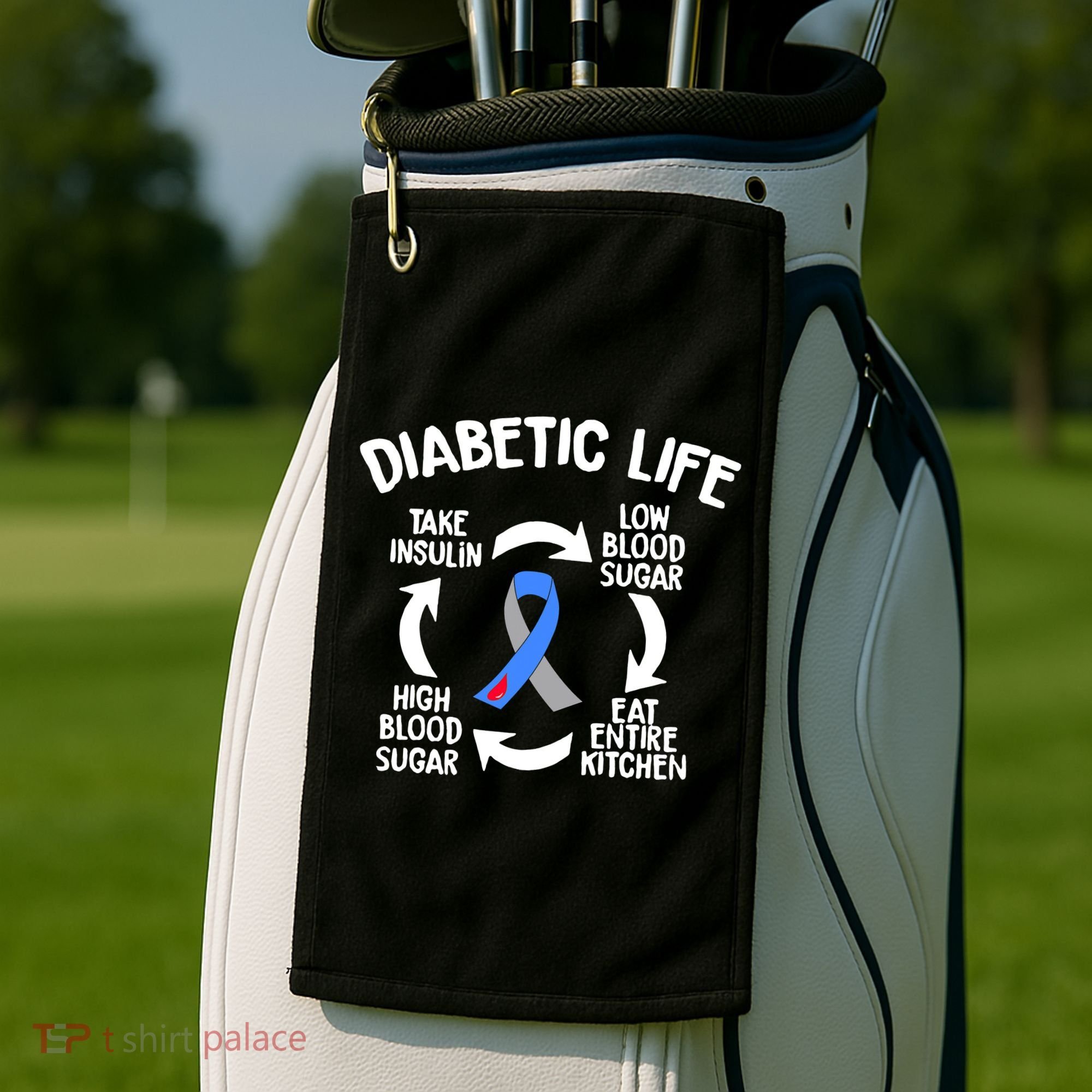 Funny Diabetic Life Cycle Diabetes Awareness Golf Towel