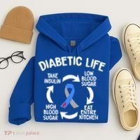 Funny Diabetic Life Cycle Diabetes Awareness Hoodie thumb 4