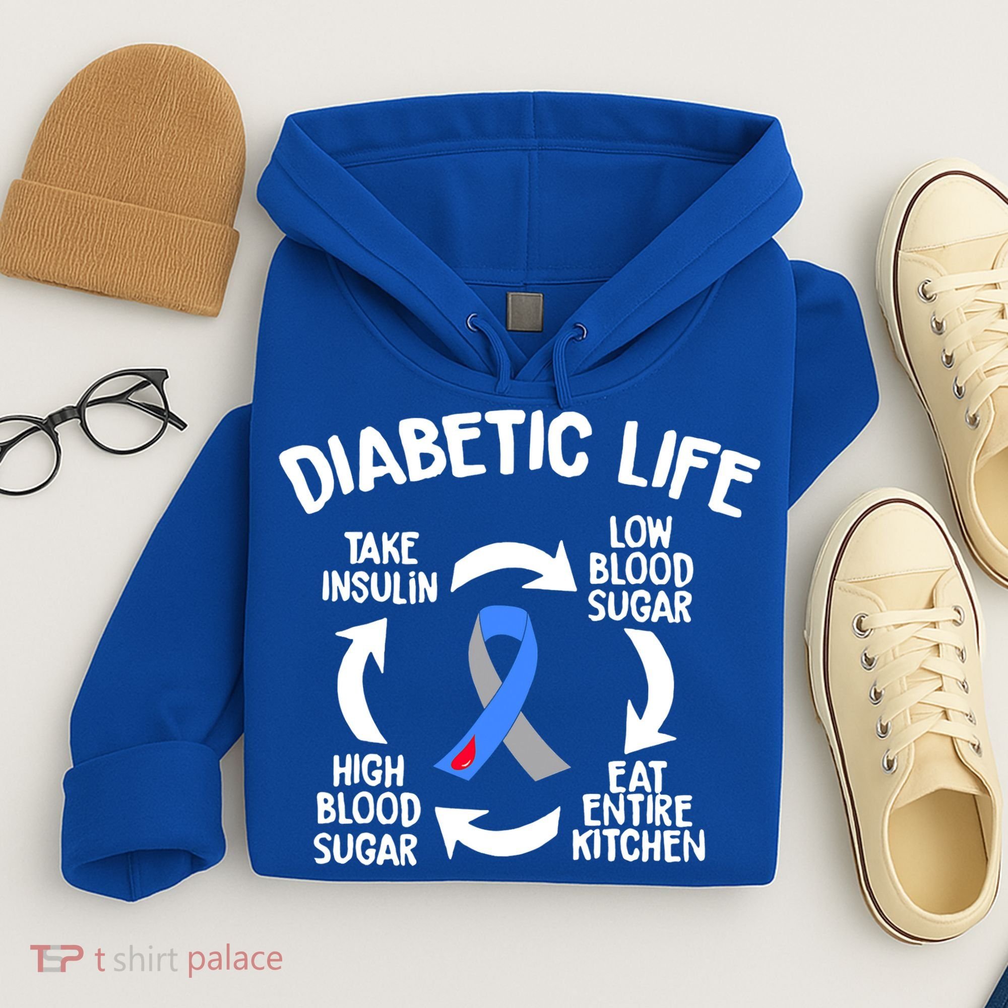 Funny Diabetic Life Cycle Diabetes Awareness Hoodie
