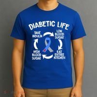 Funny Diabetic Life Cycle Diabetes Awareness T-Shirt thumb 3