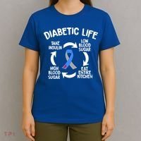 Funny Diabetic Life Cycle Diabetes Awareness T-Shirt thumb 4