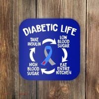 Funny Diabetic Life Cycle Diabetes Awareness Coaster thumb 0