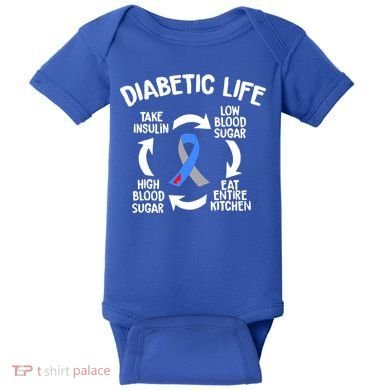 Funny Diabetic Life Cycle Diabetes Awareness Baby Bodysuit