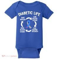 Funny Diabetic Life Cycle Diabetes Awareness Baby Bodysuit thumb 0