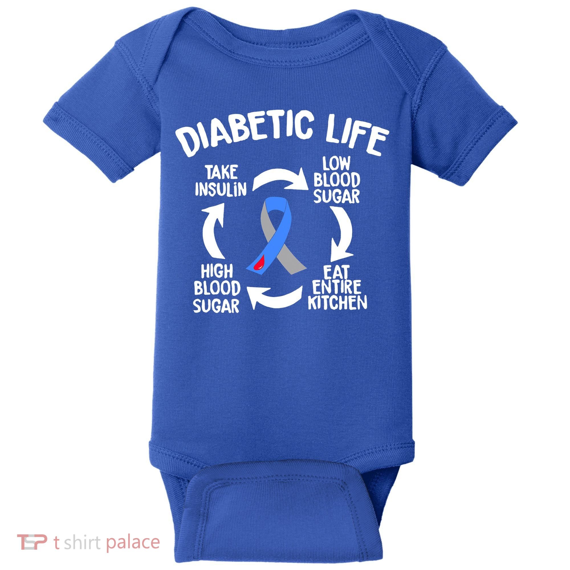 Funny Diabetic Life Cycle Diabetes Awareness Baby Bodysuit