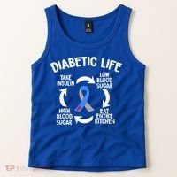 Funny Diabetic Life Cycle Diabetes Awareness Tank Top thumb 2