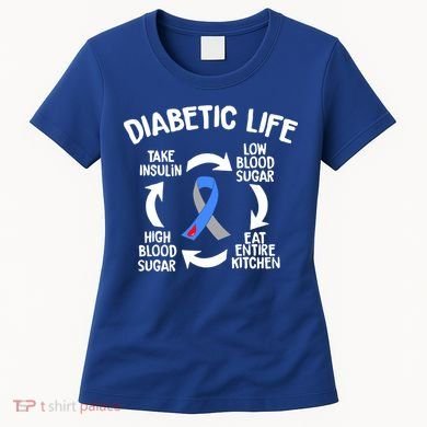 Funny Diabetic Life Cycle Diabetes Awareness Women's T-Shirt