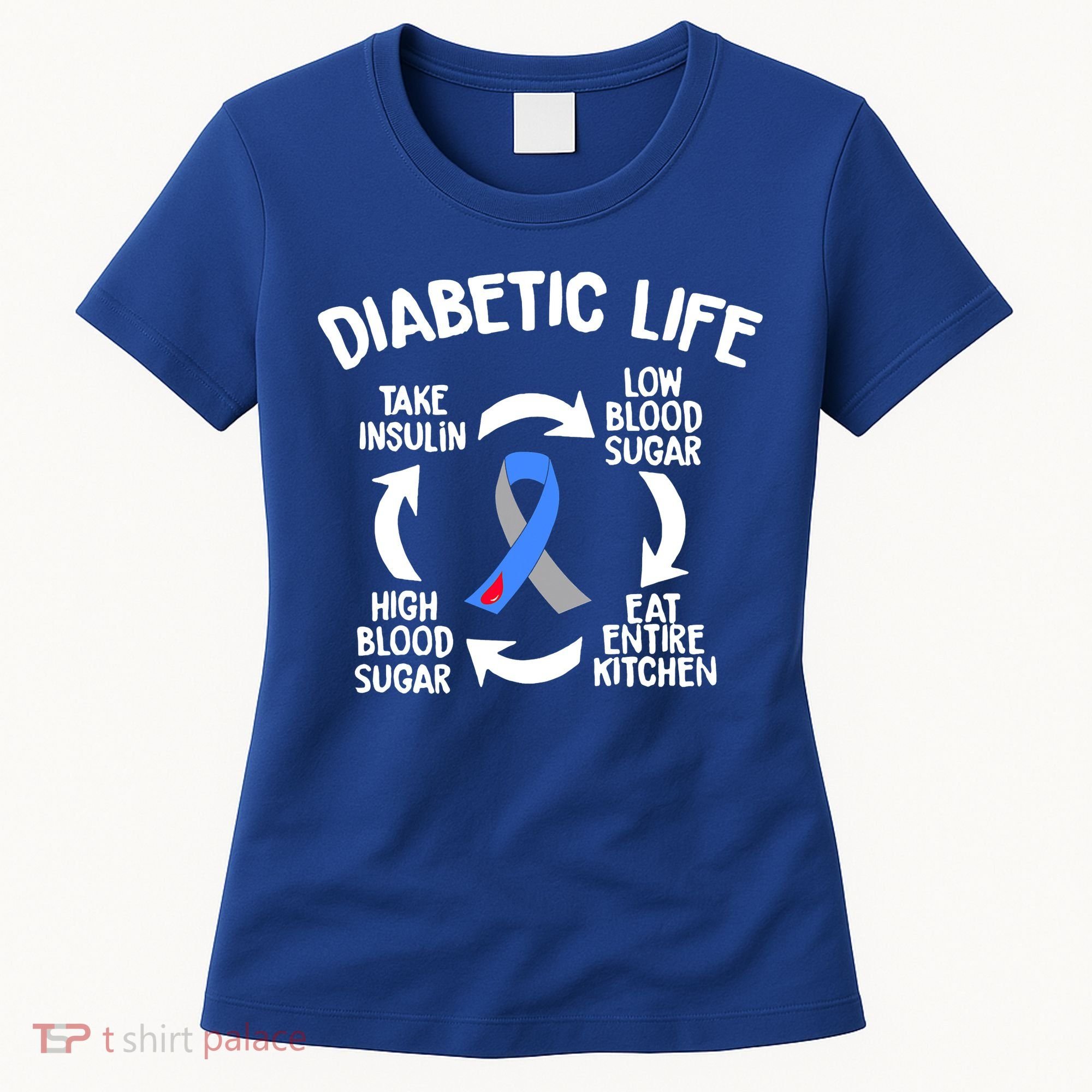 Funny Diabetic Life Cycle Diabetes Awareness Women's T-Shirt