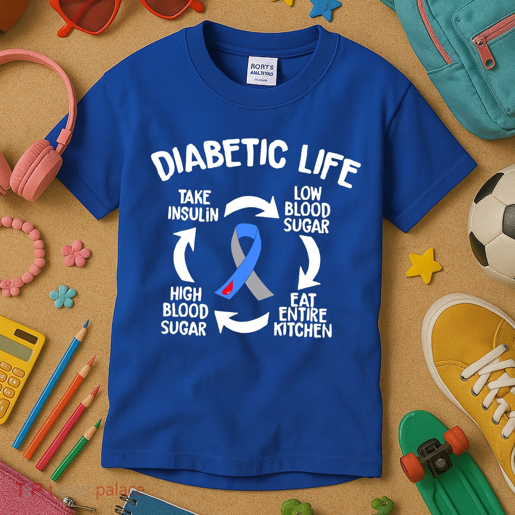Funny Diabetic Life Cycle Diabetes Awareness Kids T-Shirt