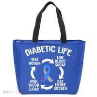 Funny Diabetic Life Cycle Diabetes Awareness Tote Bag thumb 0