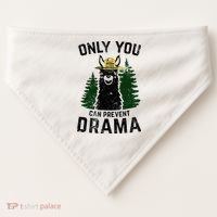 Funny Drama Llama Only You Can Prevent Drama Sarcastic Lover USA-Made Doggie Bandana thumb 0