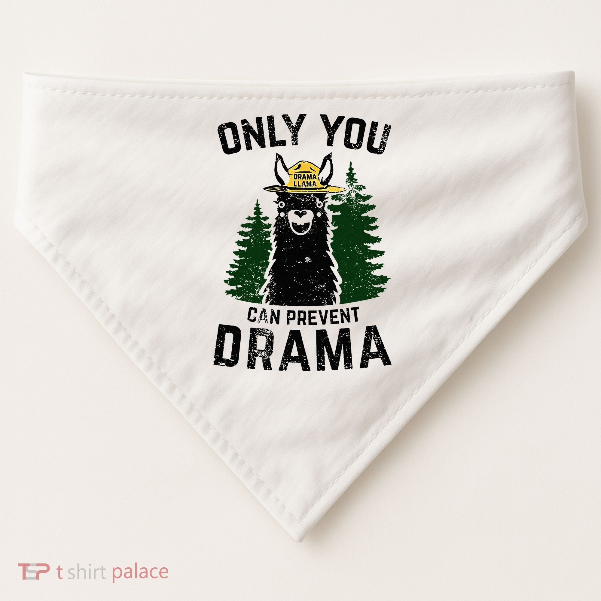 Funny Drama Llama Only You Can Prevent Drama Sarcastic Lover USA-Made Doggie Bandana