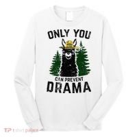 Funny Drama Llama Only You Can Prevent Drama Sarcastic Lover Long Sleeve Shirt thumb 0