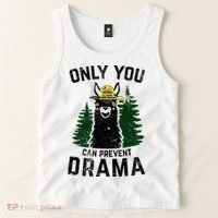 Funny Drama Llama Only You Can Prevent Drama Sarcastic Lover Tank Top thumb 2