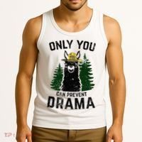 Funny Drama Llama Only You Can Prevent Drama Sarcastic Lover Tank Top thumb 3