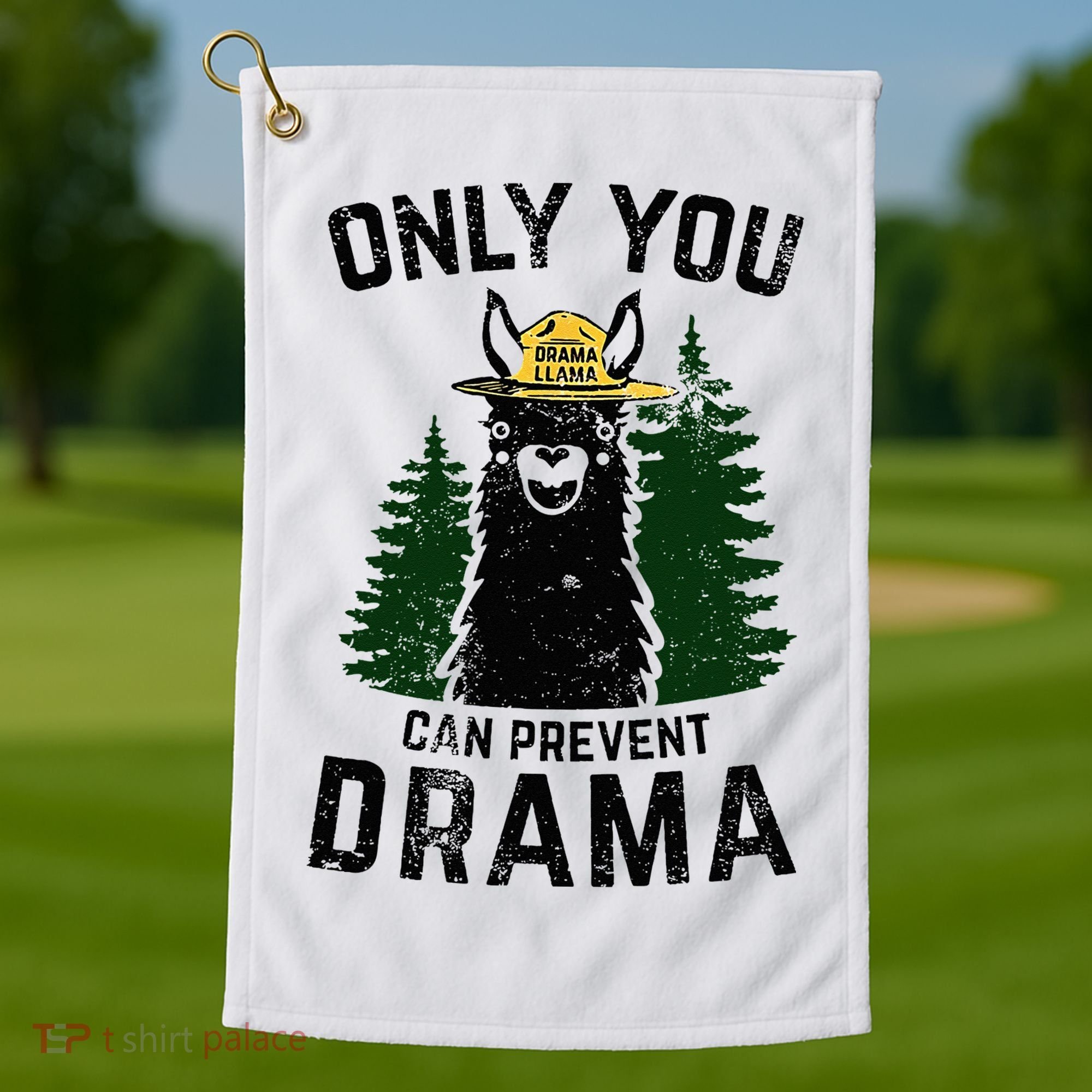 Funny Drama Llama Only You Can Prevent Drama Sarcastic Lover Golf Towel