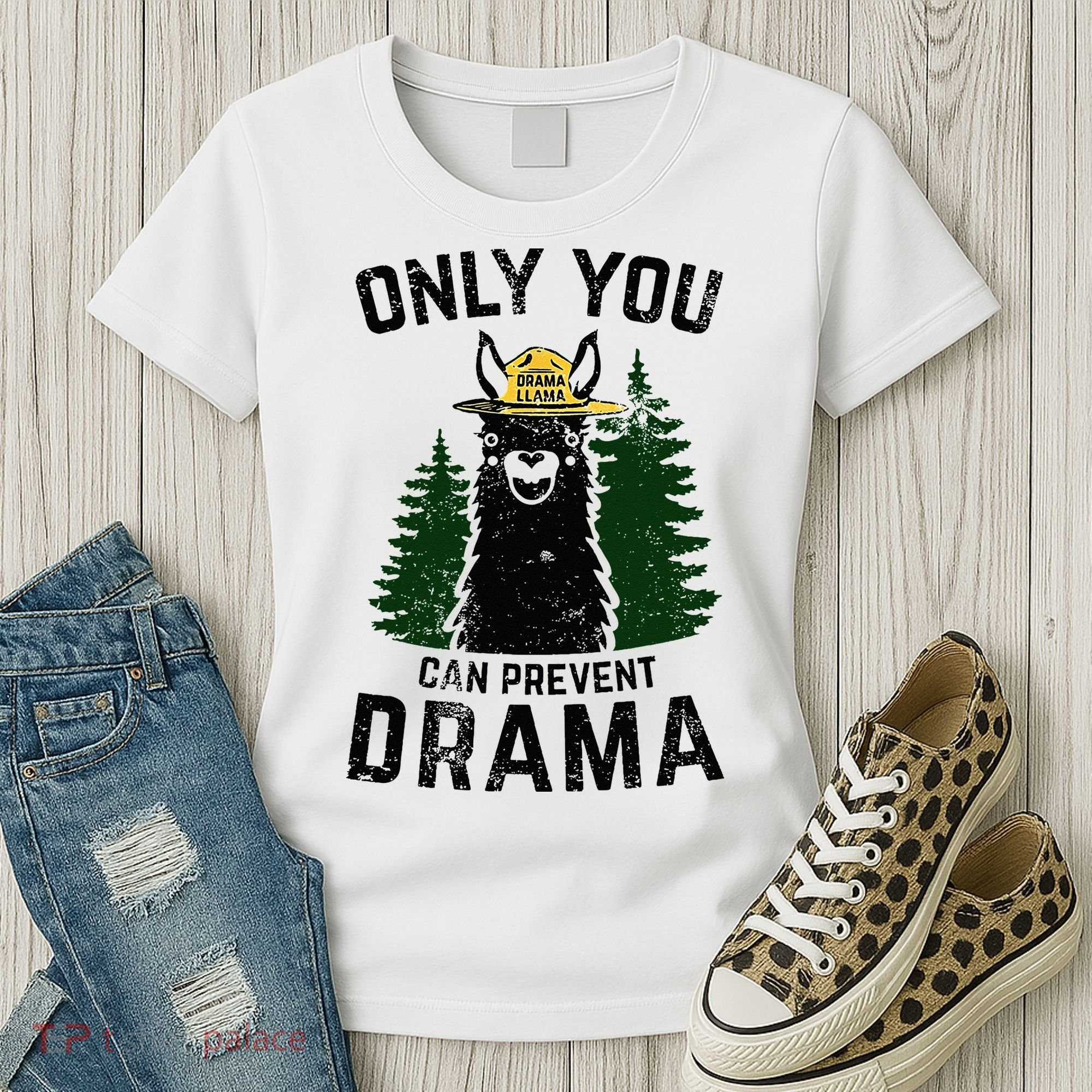 Funny Drama Llama Only You Can Prevent Drama Sarcastic Lover Women's T-Shirt