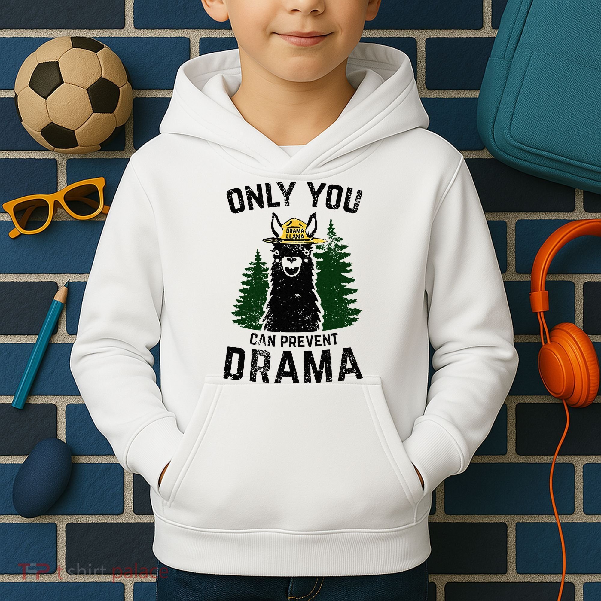 Funny Drama Llama Only You Can Prevent Drama Sarcastic Lover Kids Hoodie