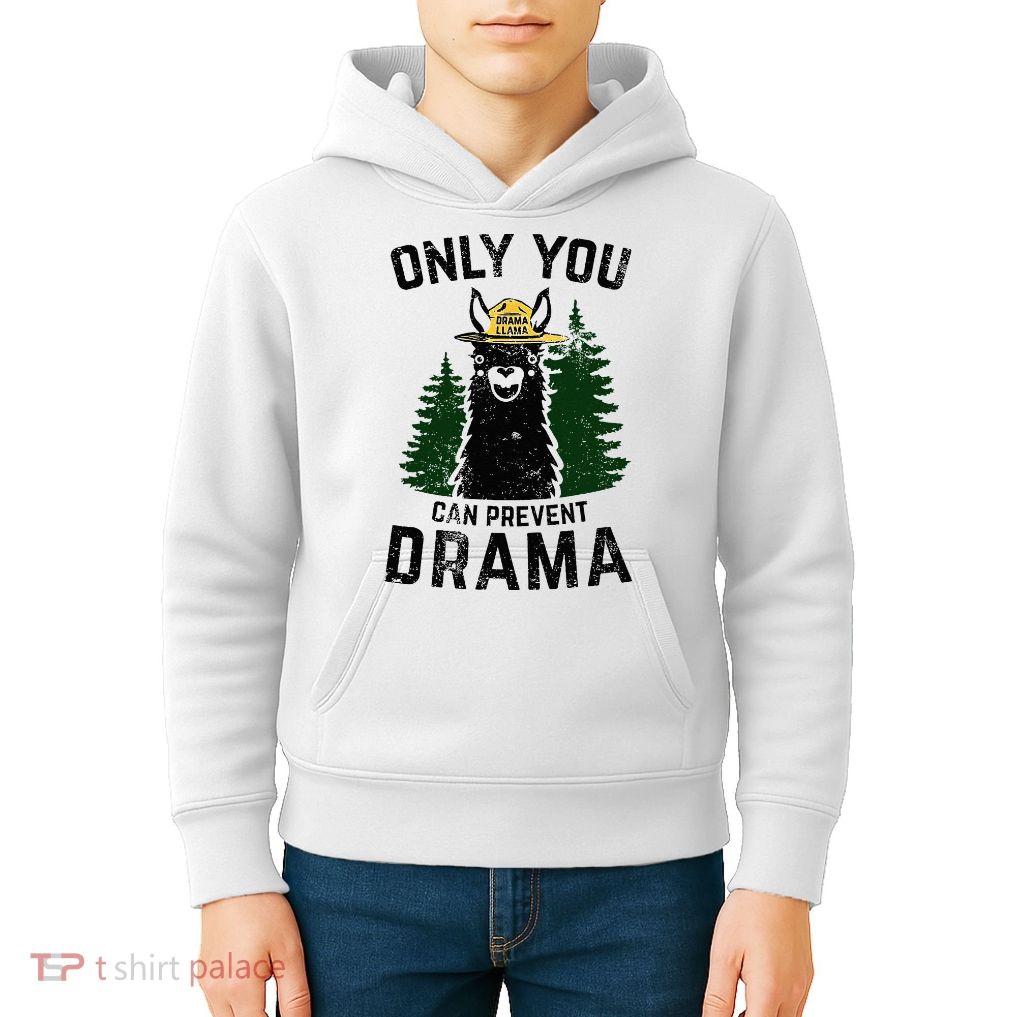 Funny Drama Llama Only You Can Prevent Drama Sarcastic Lover Kids Hoodie
