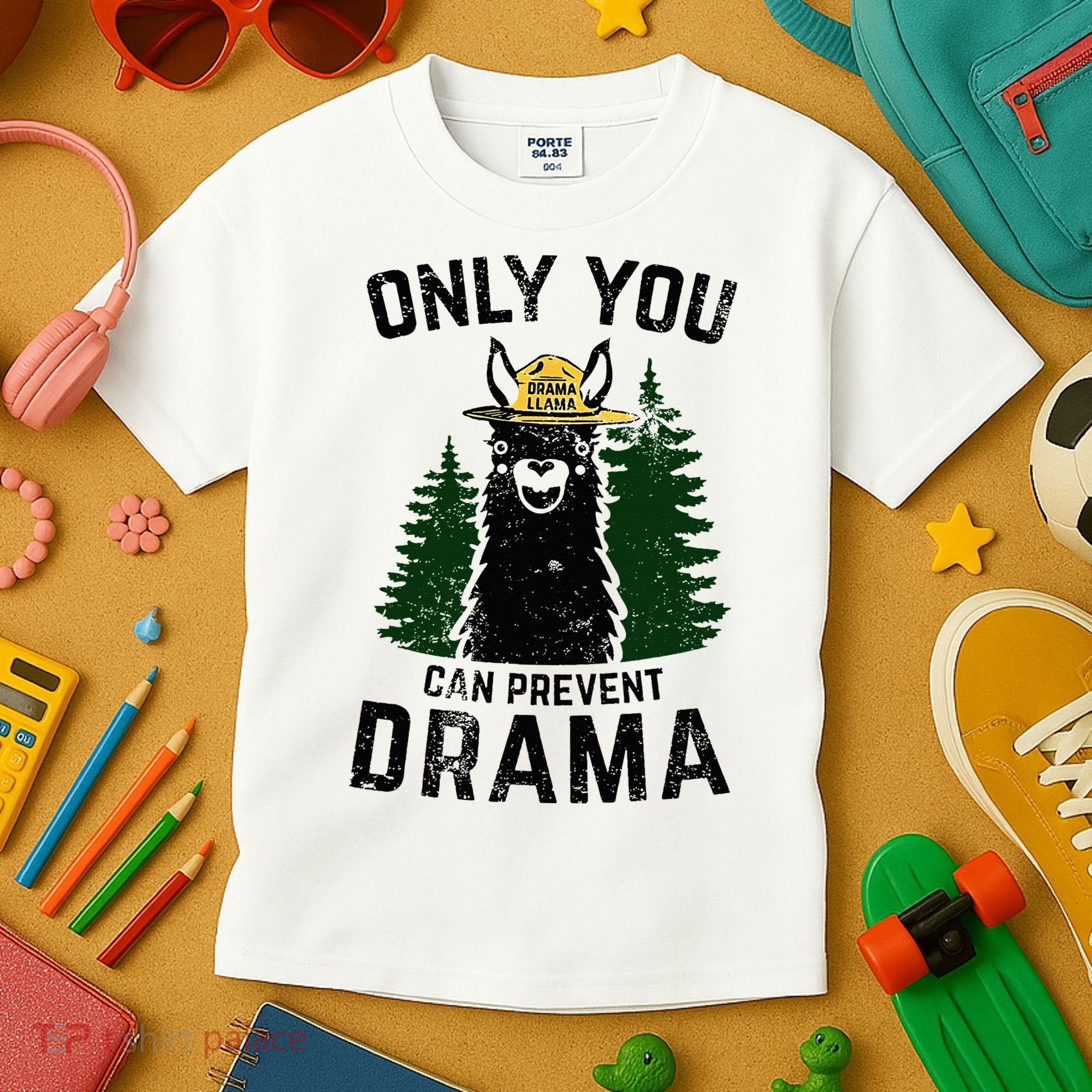 Funny Drama Llama Only You Can Prevent Drama Sarcastic Lover Kids T-Shirt