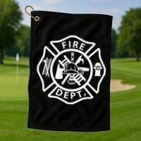 Fire Department Logo Uniform Fireman Symbol Firefighter Gear Golf Towel thumb 1