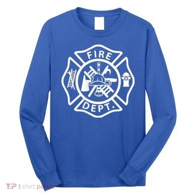Fire Department Logo Uniform Fireman Symbol Firefighter Gear Long Sleeve Shirt