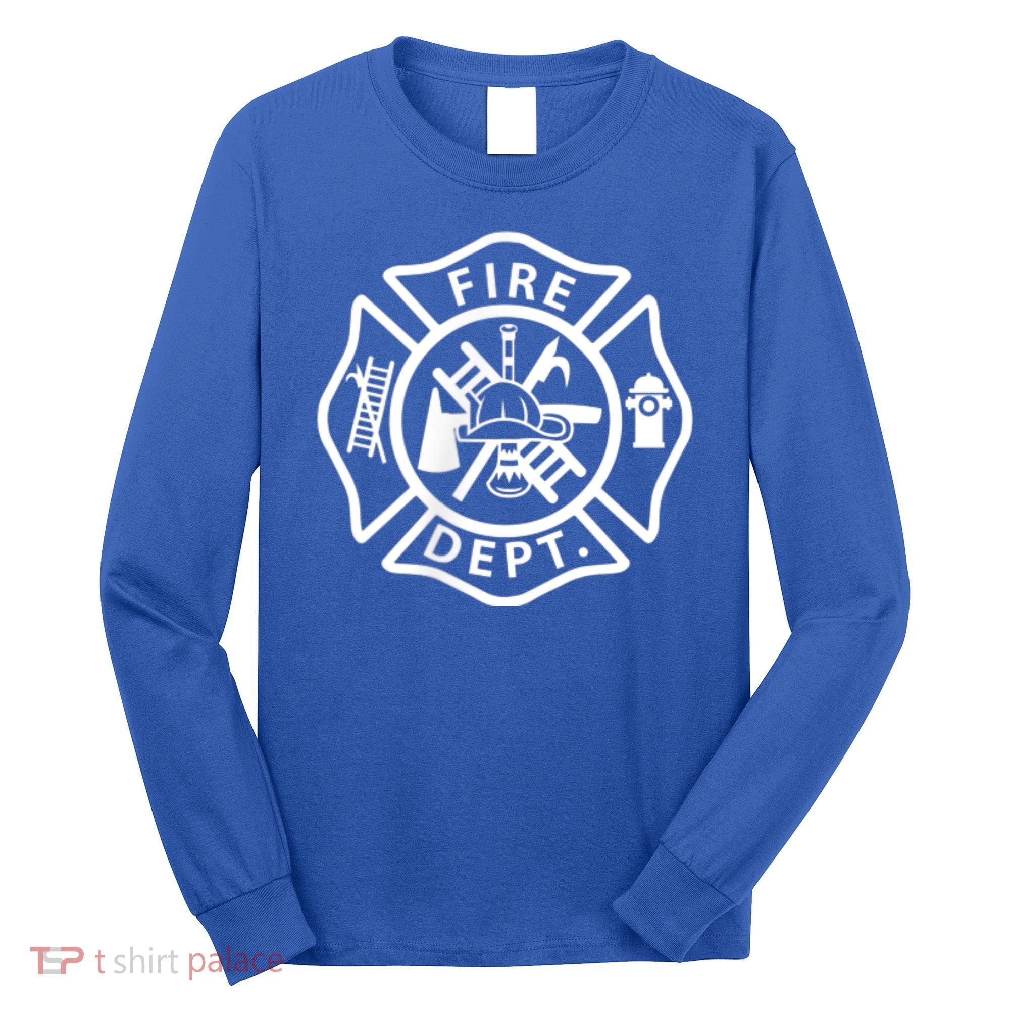 Fire Department Logo Uniform Fireman Symbol Firefighter Gear Long Sleeve Shirt