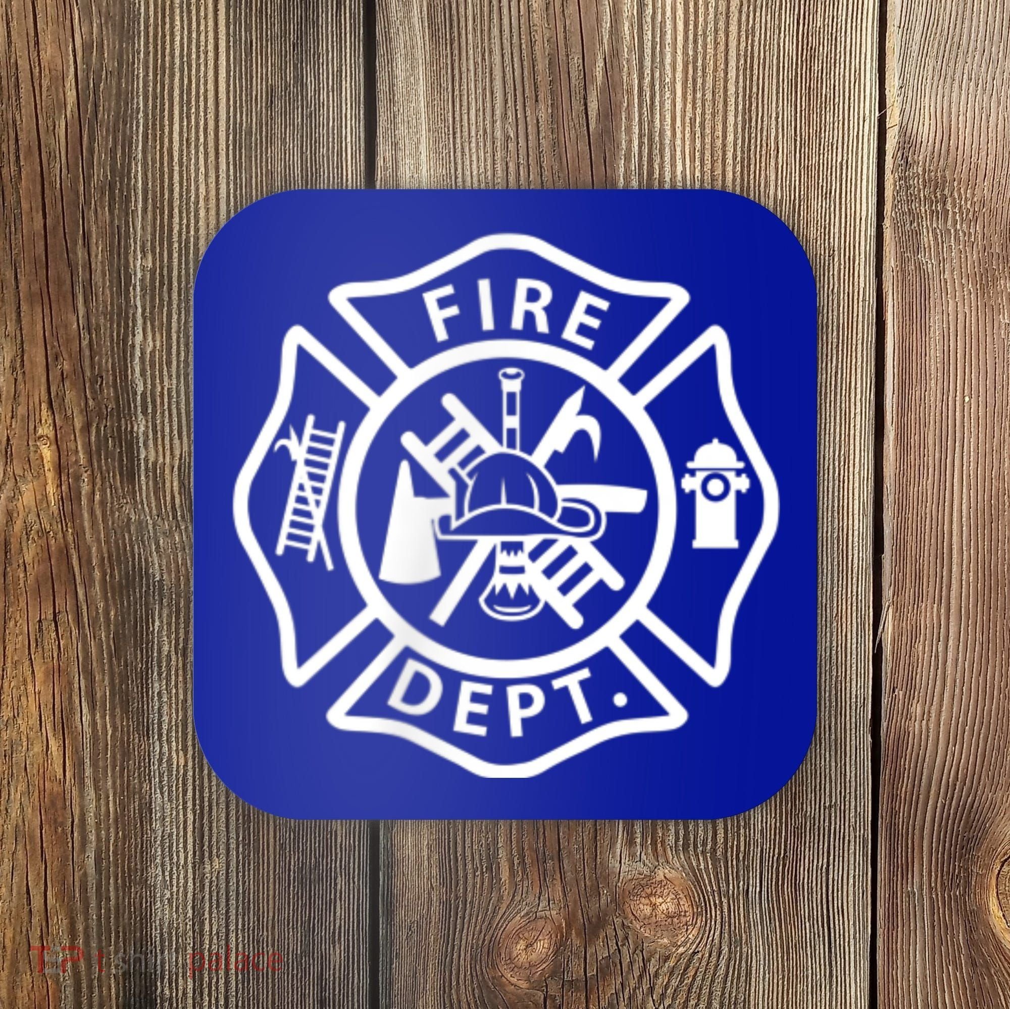 Fire Department Logo Uniform Fireman Symbol Firefighter Gear Coaster