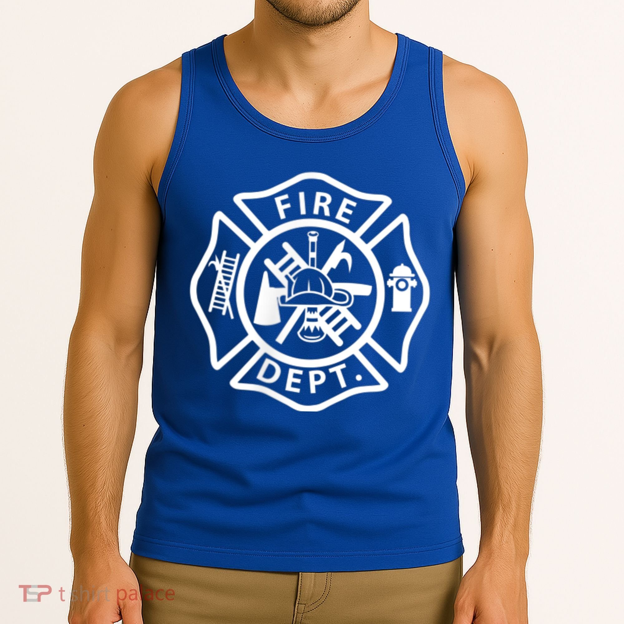 Fire Department Logo Uniform Fireman Symbol Firefighter Gear Tank Top