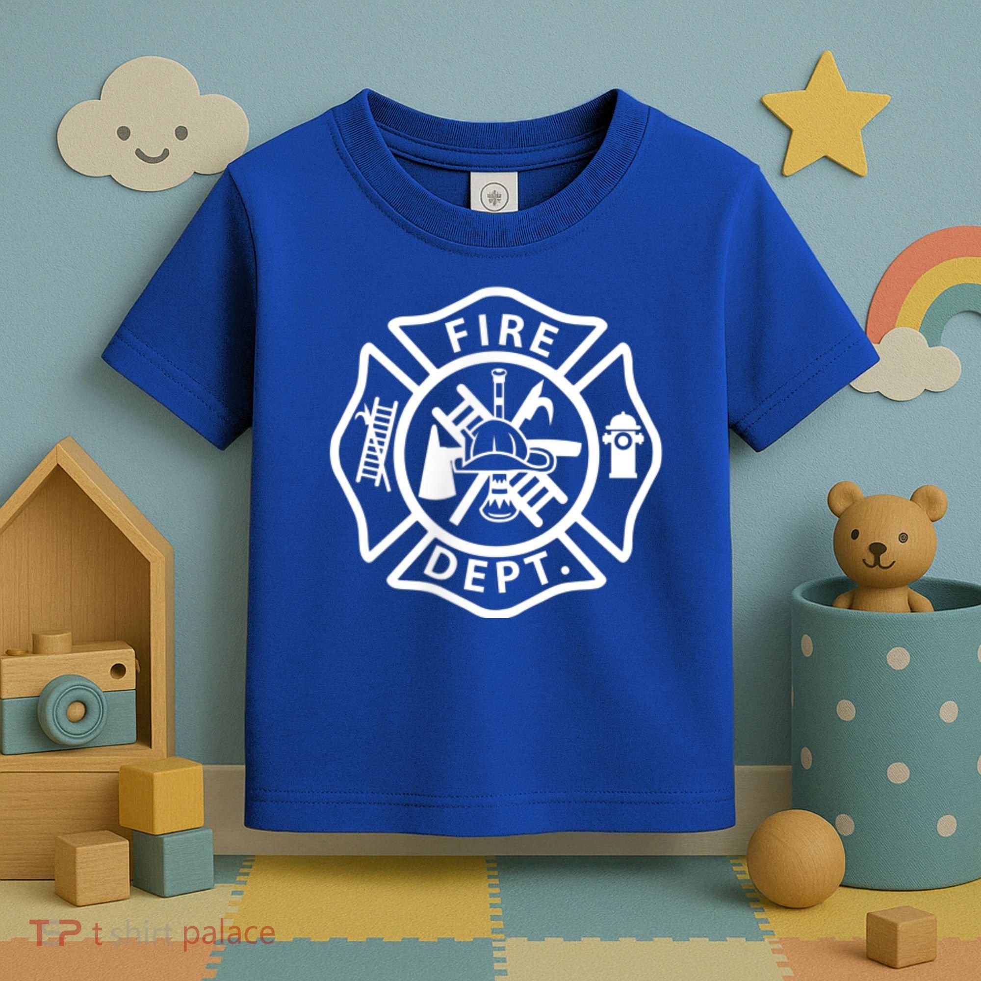 Fire Department Logo Uniform Fireman Symbol Firefighter Gear Toddler T-Shirt