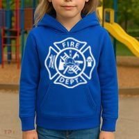 Fire Department Logo Uniform Fireman Symbol Firefighter Gear Kids Hoodie thumb 3