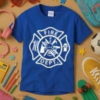 Fire Department Logo Uniform Fireman Symbol Firefighter Gear Kids T-Shirt thumb 3