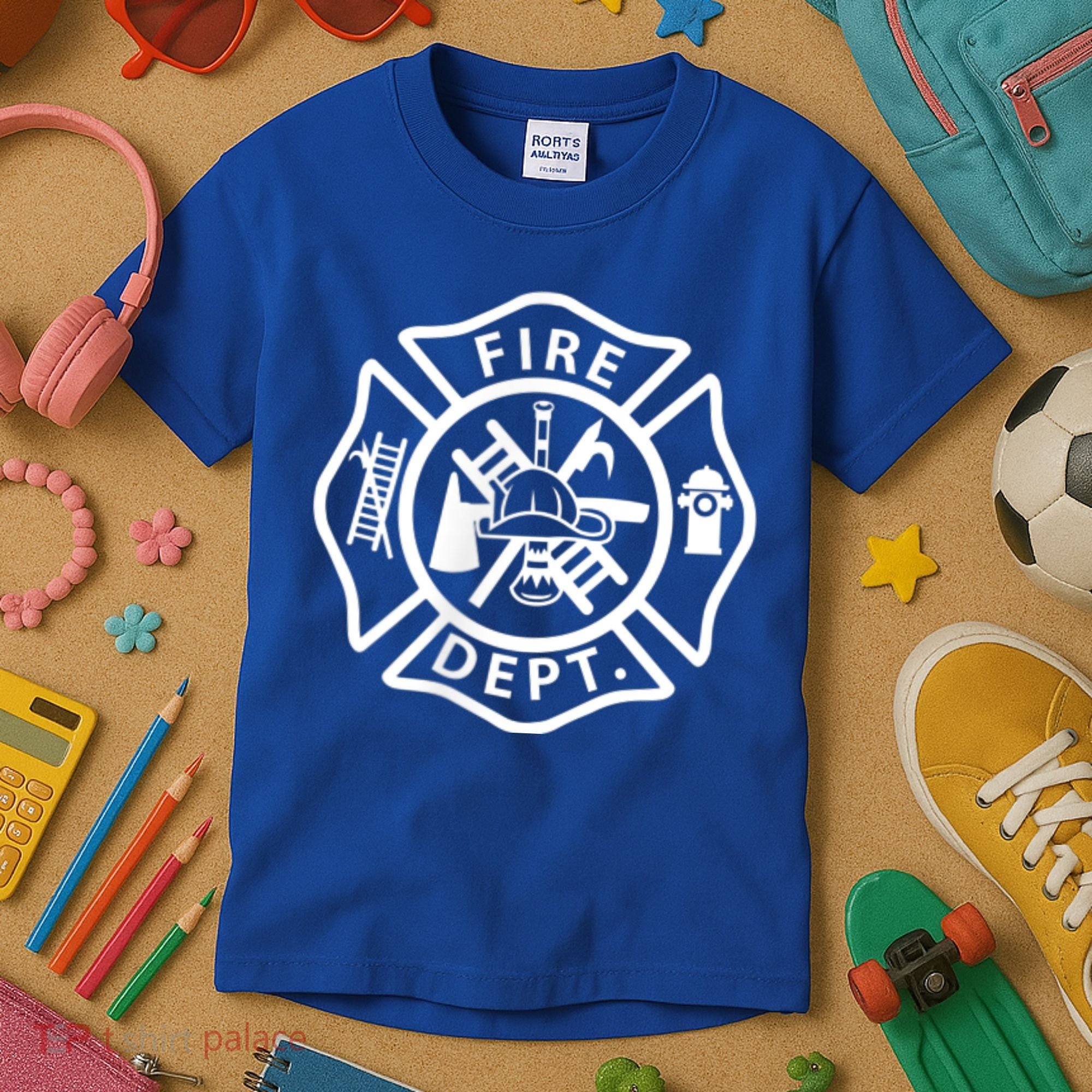 Fire Department Logo Uniform Fireman Symbol Firefighter Gear Kids T-Shirt