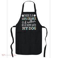 Funny Dog Mom ID Rather Be At Home With My Dog Apron thumb 0