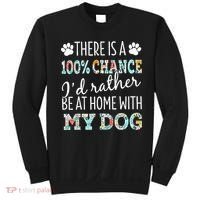 Funny Dog Mom ID Rather Be At Home With My Dog Sweatshirt thumb 0