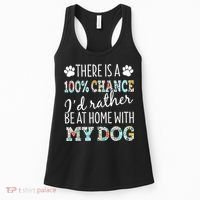 Funny Dog Mom ID Rather Be At Home With My Dog Women's Tank Top thumb 0