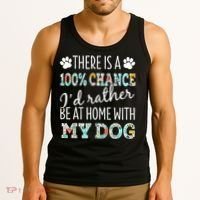 Funny Dog Mom ID Rather Be At Home With My Dog Tank Top thumb 3