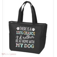 Funny Dog Mom ID Rather Be At Home With My Dog Tote Bag thumb 3