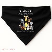 Funny Dogs Make Me Happy Humans Make My Head Hurt Funny Dog Lover USA-Made Doggie Bandana thumb 0