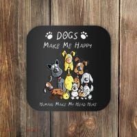 Funny Dogs Make Me Happy Humans Make My Head Hurt Funny Dog Lover Coaster thumb 0