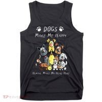 Funny Dogs Make Me Happy Humans Make My Head Hurt Funny Dog Lover Tank Top thumb 0