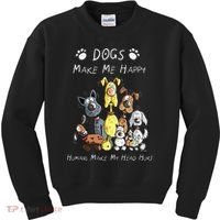 Funny Dogs Make Me Happy Humans Make My Head Hurt Funny Dog Lover Kids Sweatshirt thumb 0